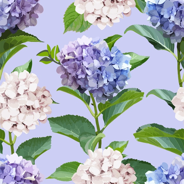 Padrão perfeito de flores de hortênsia