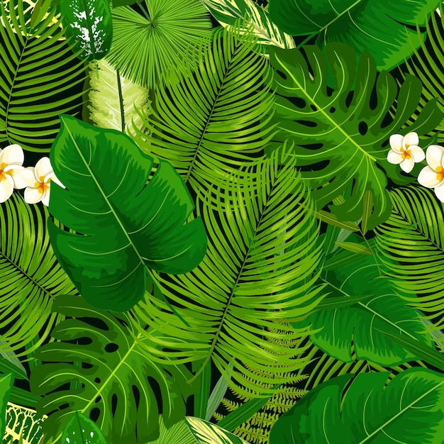 Padrão perfeito de flores de plantas exóticas tropicais