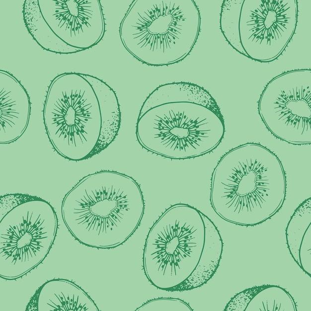 Padrão perfeito de kiwi em fundo verde