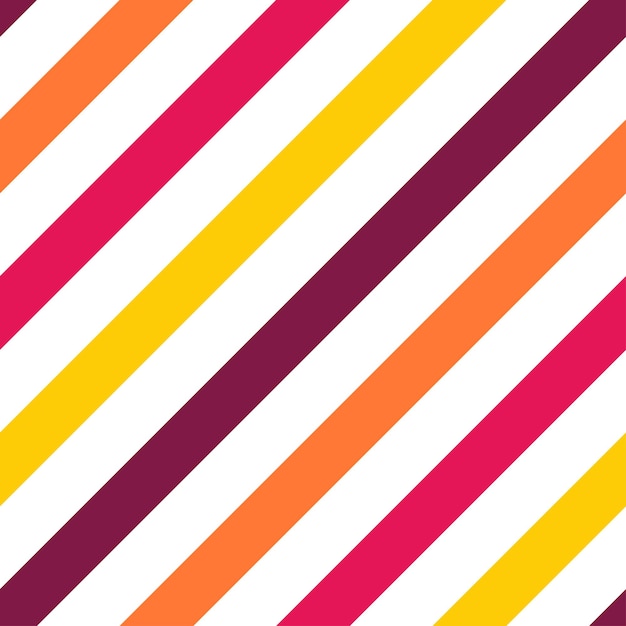 Vetor padrão perfeito de linhas oblíquas coloridas com fundo branco