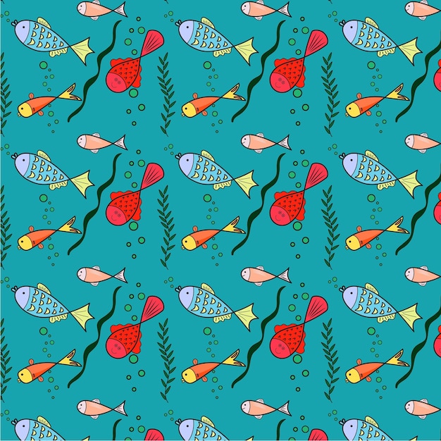 Padrão perfeito de peixe para decorar roupas, papel de parede, plano de fundo