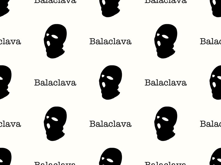 Padrão perfeito de personagem de desenho animado balaclava em fundo laranja