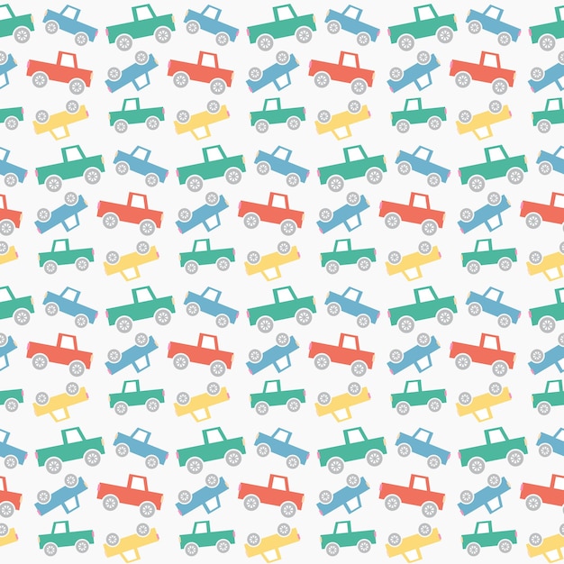 Padrão perfeito multicolorido de carro plano