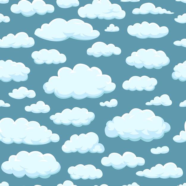 Padrão perfeito Nuvens de diferentes formas no céu para o seu aplicativo de interface do usuário de design do site Meteorologia e atmosfera no espaço