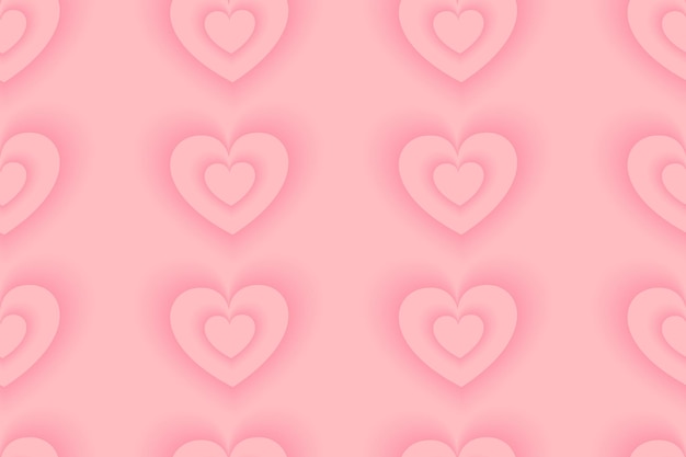 Vetor padrão rosa sem costura com corações fundo amarelo romântico para o dia dos namorados