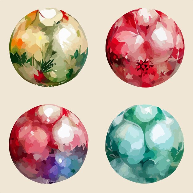 Padrão sem costura bolhas de natal aquarela bolas de natal padrão de fundo feriados de ano novo