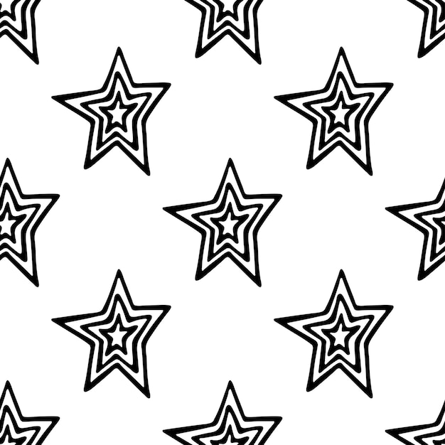 Padrão sem costura com estrelas bonitas doodle para impressão decorativa papel de embrulho cartões de saudação papel de parede e tecido