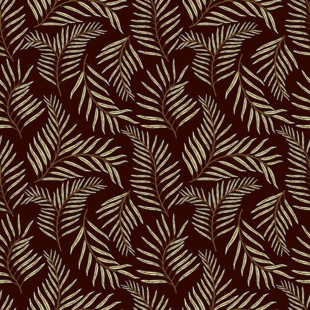 Vetor padrão sem costura com folhas tropicais ilustração vetorial de fundo sem costura padrão floral para impressão modelo de moda de papel de parede