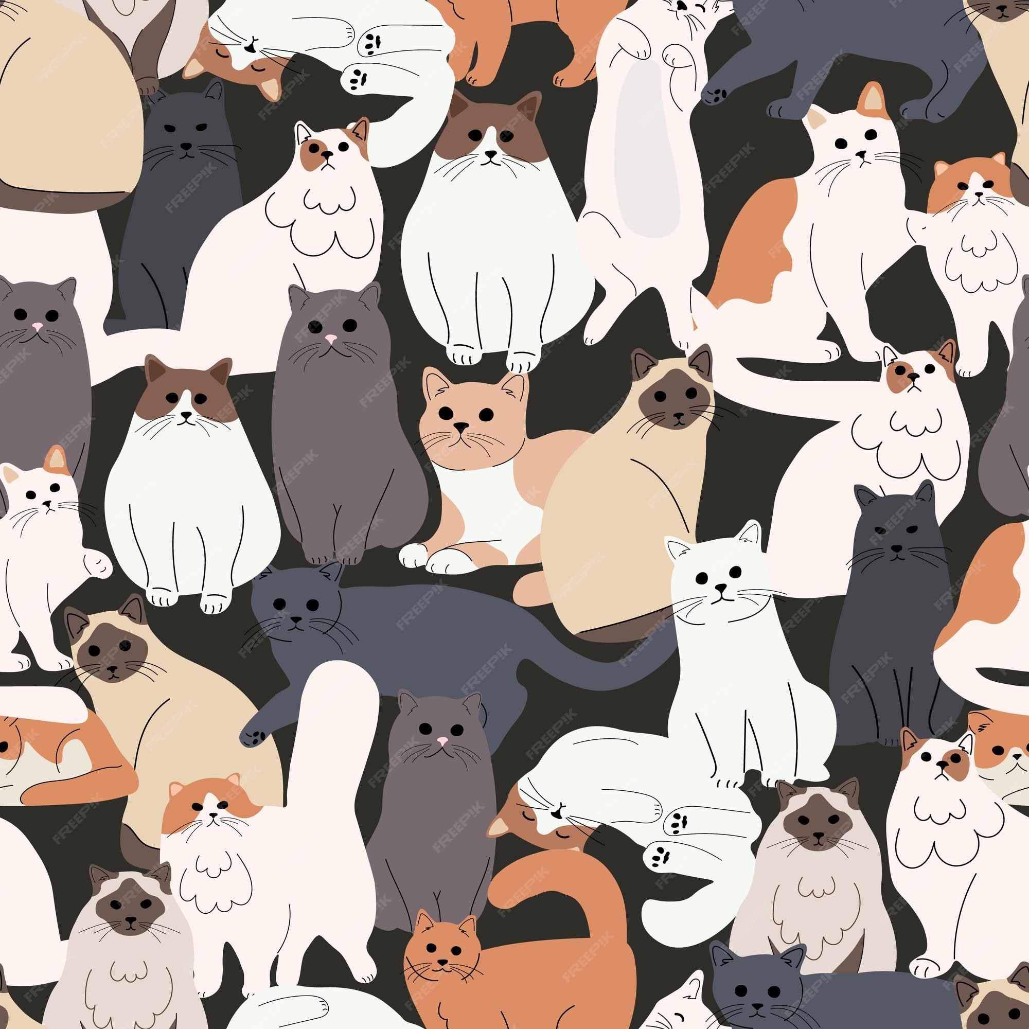 Kawaii Gatinhos Sem Costura Papel De Parede - Arte vetorial de stock e mais  imagens de Alumni - Alumni, Animal, Animal de Estimação - iStock