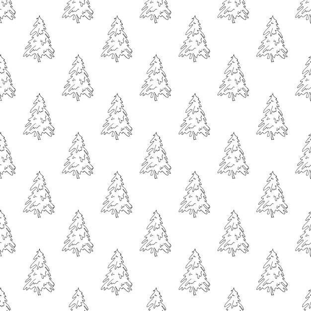 Vetor padrão sem costura com geometria minimalista escandinava árvore de natal doodle para impressão decorativa papel de embrulho cartões de saudação e tecido