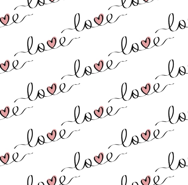 Vetor padrão sem costura com letras de amor isoladas em fundo transparente papel de embrulho vetor