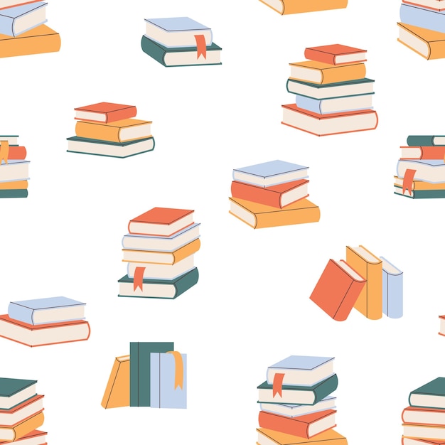Padrão sem costura com livros Elementos desenhados à mão para o seu design Pode ser usado em fundo de tecido de papel de embalagem para imagens diferentes
