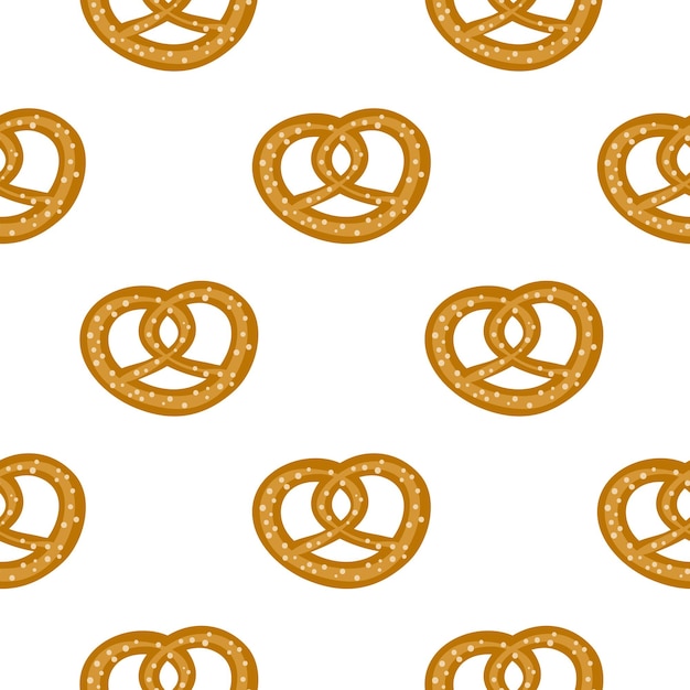 Vetor padrão sem costura com pretzels da baviera