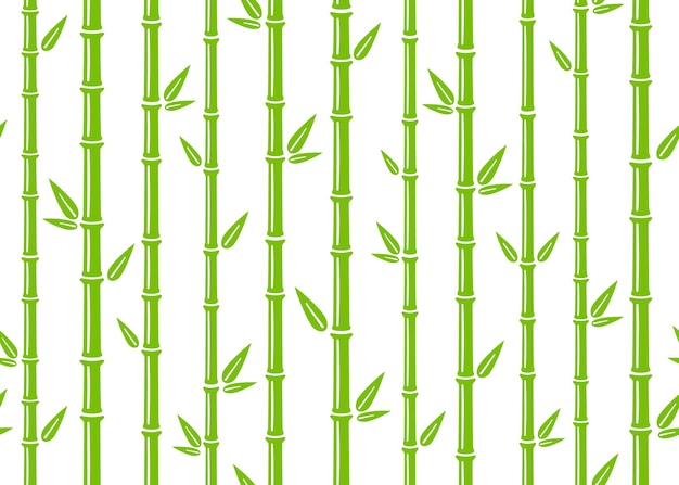 Vetor padrão sem costura de bambu fundo de bambu verde plano simples com galho de caule e folhas design de pano de fundo natureza textura asiática abstrata ilustração vetorial no fundo branco
