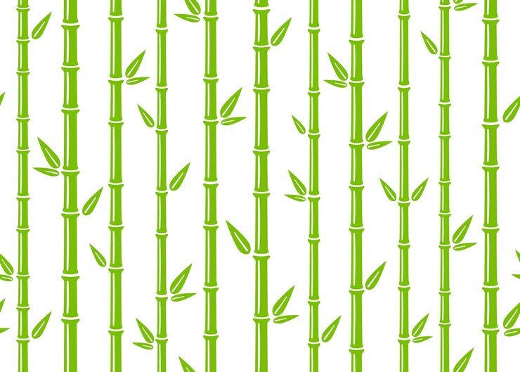 Padrão sem costura de bambu Fundo de bambu verde plano simples com galho de caule e folhas Design de pano de fundo natureza Textura asiática abstrata Ilustração vetorial no fundo branco