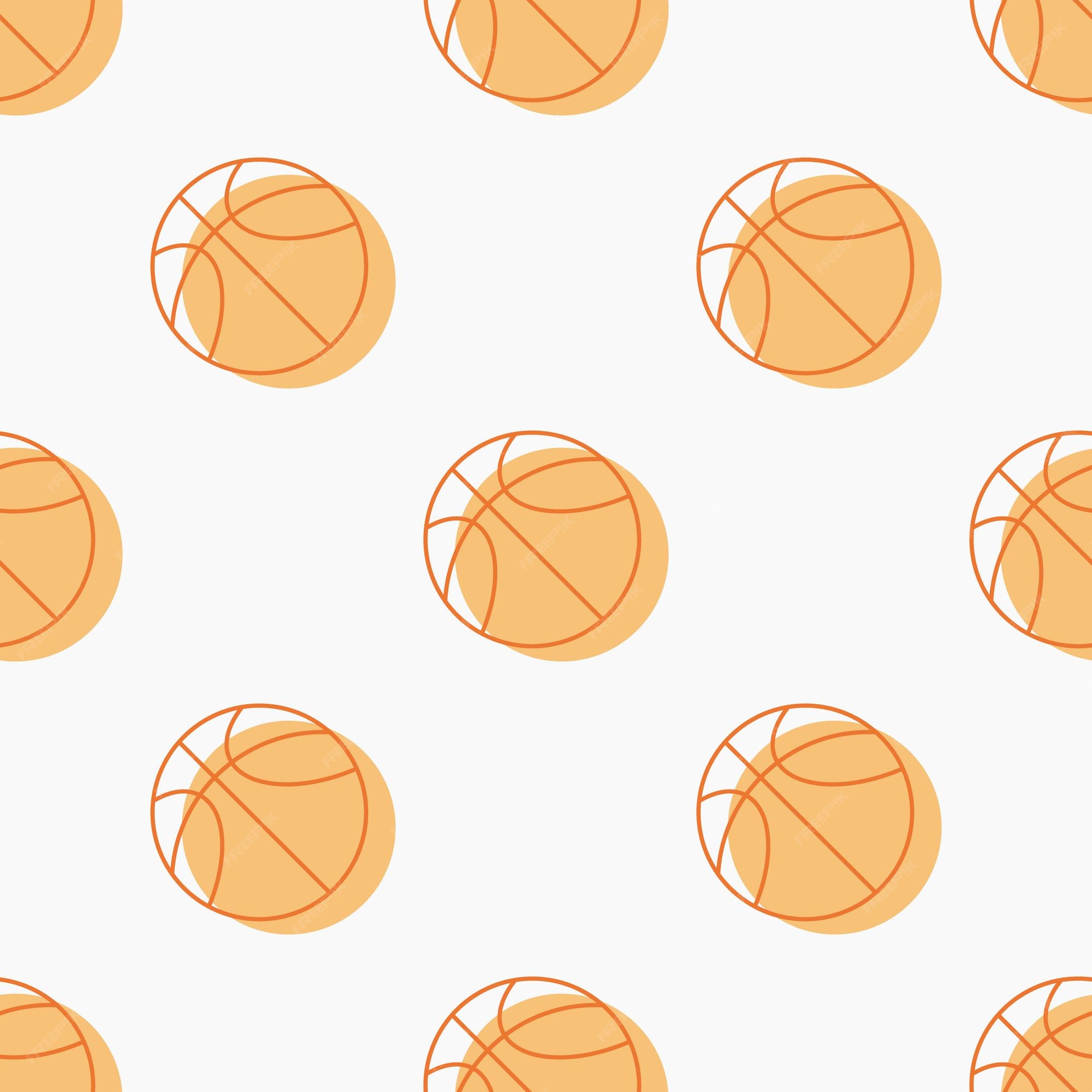sem costura padrão de bola de basquete de contorno laranja em