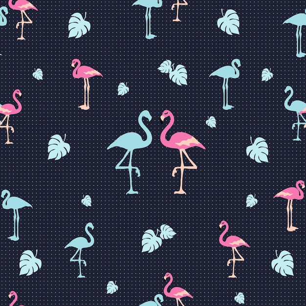 Padrão sem costura flamingo se apaixona por design de papel de parede de fundo para tecido de embrulho de roupas