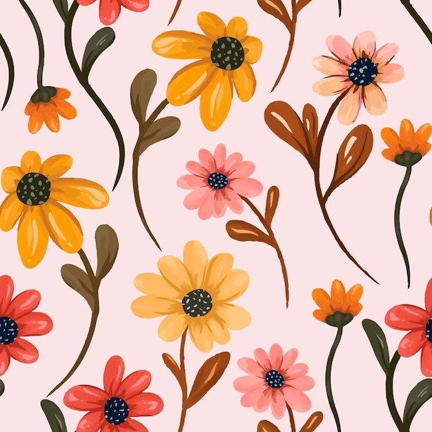 padrão sem costura floral de aquarela para fundo