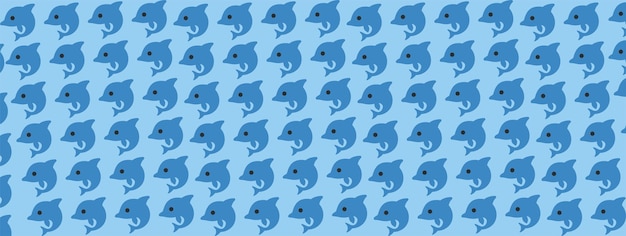 Padrão sem costura vetor golfinho azul em estilo cartoon adequado para papel de parede infantil crianças