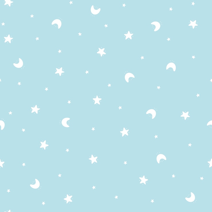 Vetor padrão sem costuras com lua e estrelas padrão simples para crianças