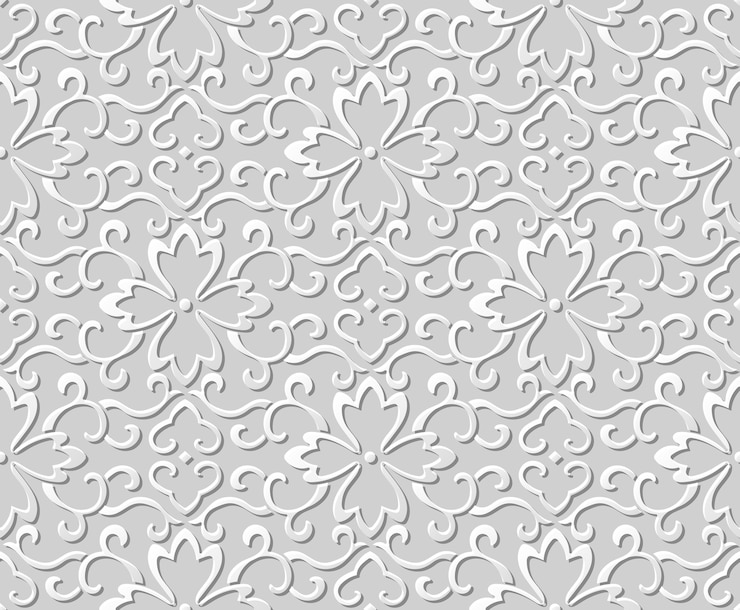 Vetor padrão sem emenda 3d papel arte padrão espiral curva flor de videira
