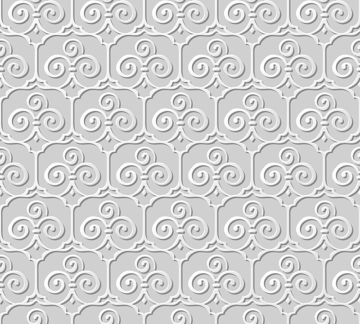 Vetor padrão sem emenda 3d papel arte padrão trevo curva espiral cruz frame
