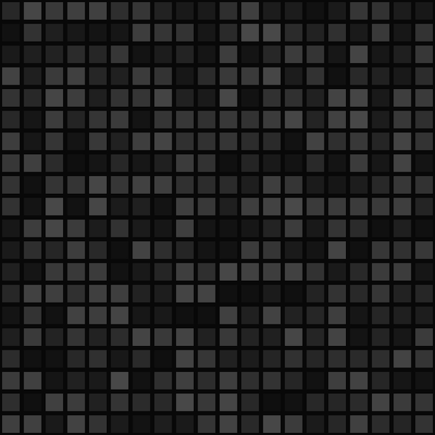 Vetor padrão sem emenda abstrato de pequenos quadrados ou pixels nas cores cinza e preto
