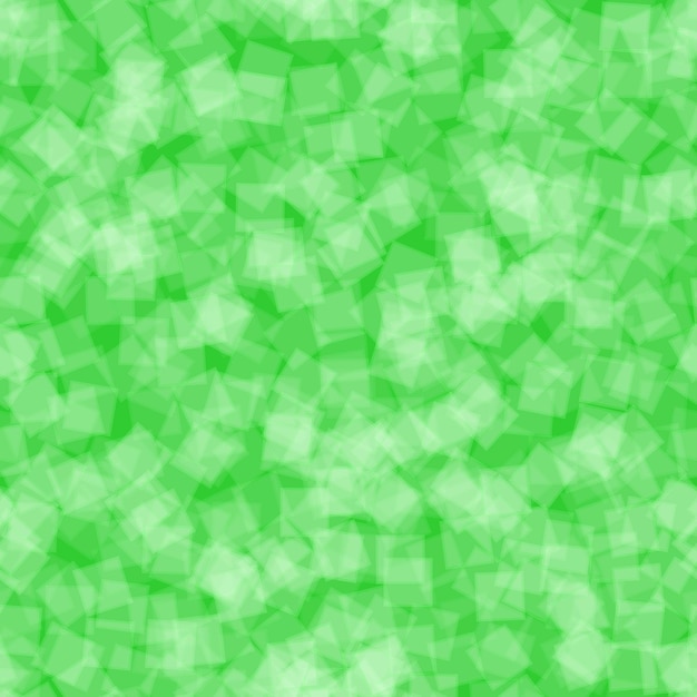 Padrão sem emenda abstrato de quadrados translúcidos distribuídos aleatoriamente em cores verdes