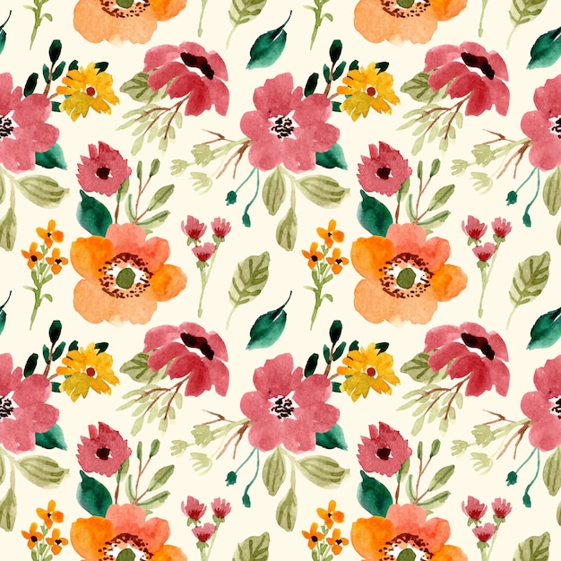 padrão sem emenda aquarela jardim floral