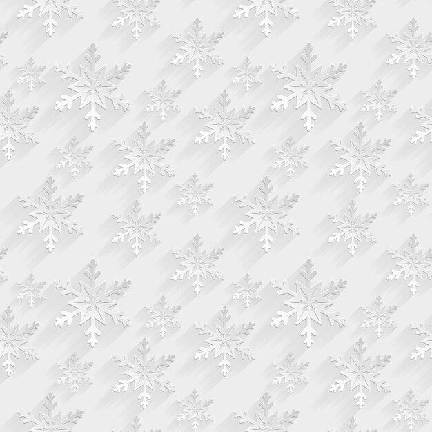Padrão sem emenda branco com flocos de neve planas. fundo.