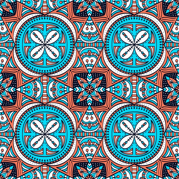 Padrão sem emenda colorido com mandala