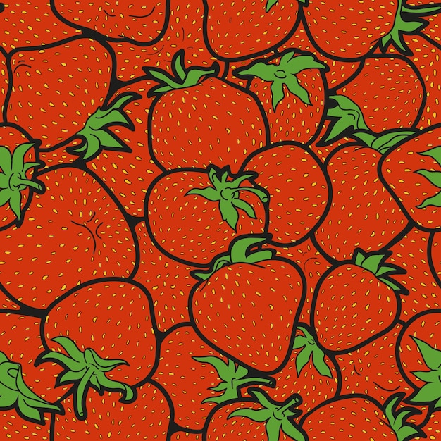 Padrão sem emenda colorido de vetor, conjunto de morango