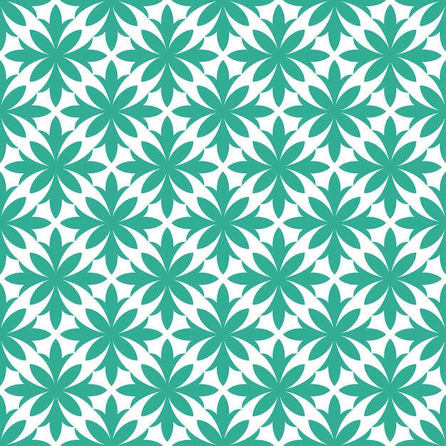 Padrão sem emenda com design floral abstrato verde.