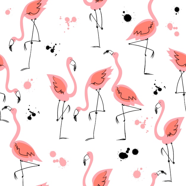 Padrão sem emenda com flamingos