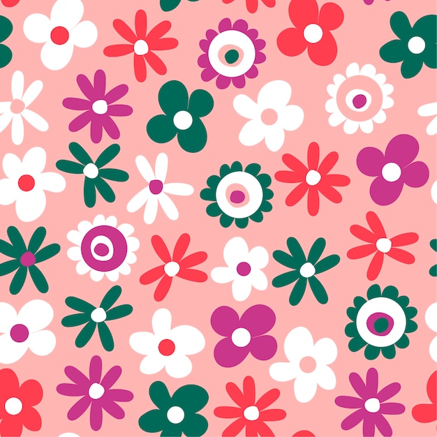 Padrão sem emenda com flores em branco