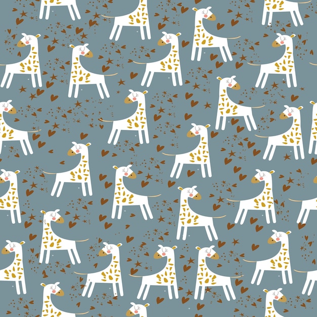 Vetor padrão sem emenda com girafa. vector ilustração infantil.