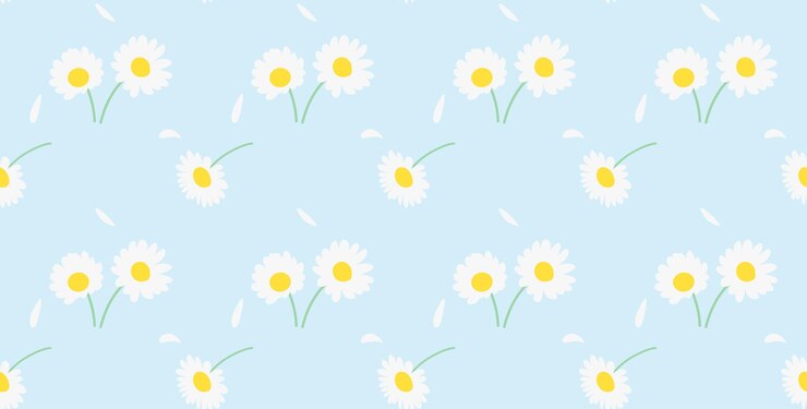 Vetor padrão sem emenda com ilustração vetorial de margaridas e flores.