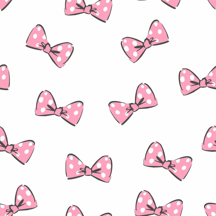 Vetor padrão sem emenda com laço rosa em um elemento de moda de vetor de fundo branco