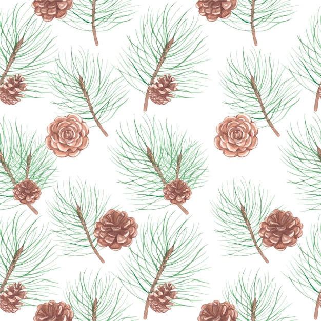 Padrão sem emenda com pinhas. Fundo vintage para tecido, scrapbook, pôster, cartões.
