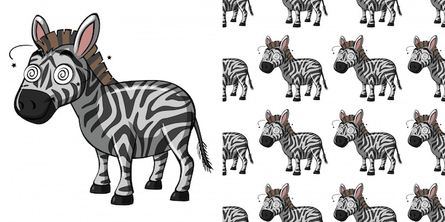 Padrão sem emenda com zebra doente