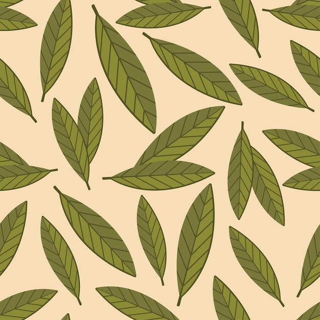 Padrão sem emenda da natureza com folhas verdes ricas. fundo floral minimalista. design moderno de folhagem desenhada à mão para papel de embrulho, capa, tecido, decoração de interiores, impressão, papel de parede, web. vetor