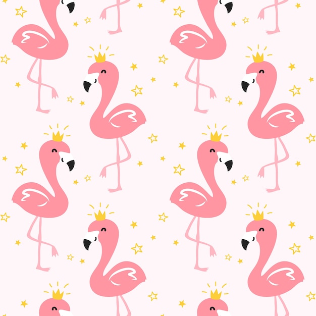 Padrão sem emenda da rainha do flamingo