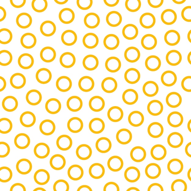 Vetor padrão sem emenda de anéis amarelos com fundo branco