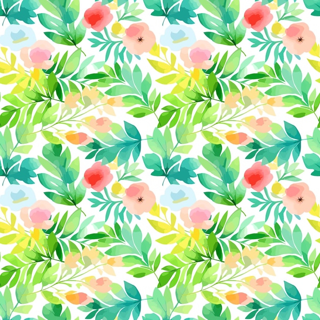 Padrão sem emenda de aquarela de forma floral