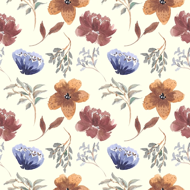 Padrão sem emenda de aquarela floral vintage
