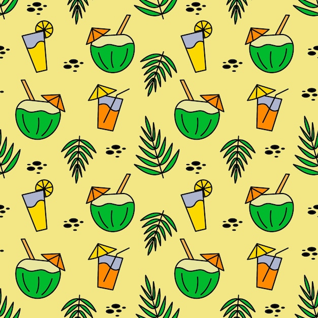 padrão sem emenda de bebida de verão