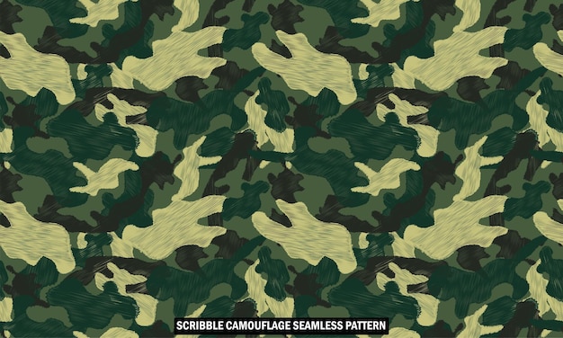 Padrão sem emenda de camuflagem de scribble