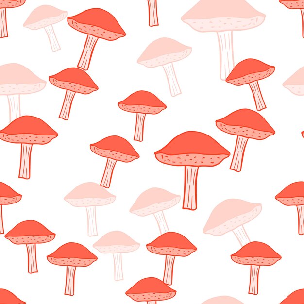 Padrão sem emenda de cogumelos. Fundo de fungos.