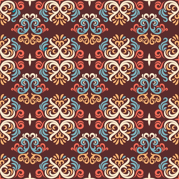 Padrão sem emenda de Damasco, ornamento para tecido, papel de parede, embalagem. Estampa decorativa