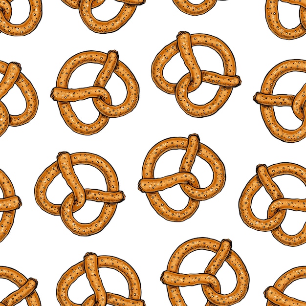 Padrão sem emenda de deliciosos pretzels